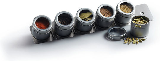 Kitchen Craft Θήκη Μπαχαρικών Μεταλλική σε Βάση Ασημί