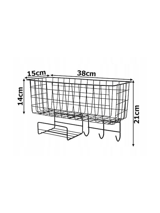 Wall Metal Shelf 38x15x21cm Black