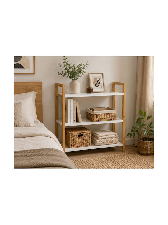 MRShome Tabletop Base Bamboo 64x20x53cm White