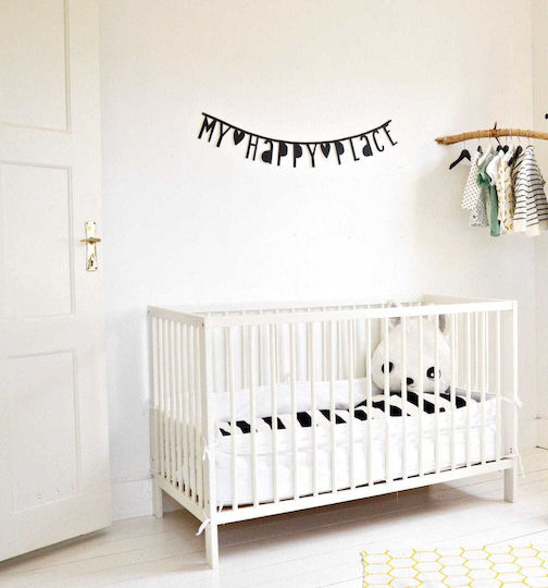 A Little Lovely Company Kids Decorative Garland Black made of Fabric Don't Forget to Dream