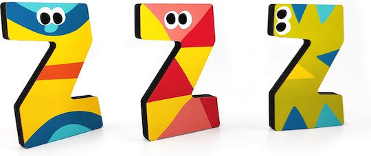 Svoora Decorative Letter Yellow made of Wood Ζ 5x0.6x7εκ.