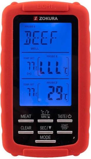 Zokura Kabellos Digital Thermometer Backofen mit Nadel +20°C / +20°C