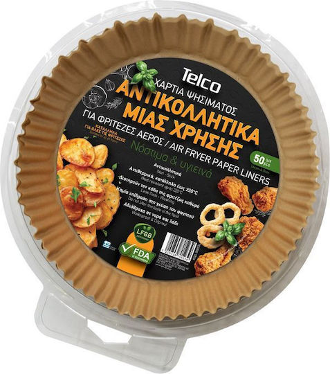 Telco Non-Stick Air Fryer Papers 16x4.5cm Set of 50 Round Pieces - Telco - 060136