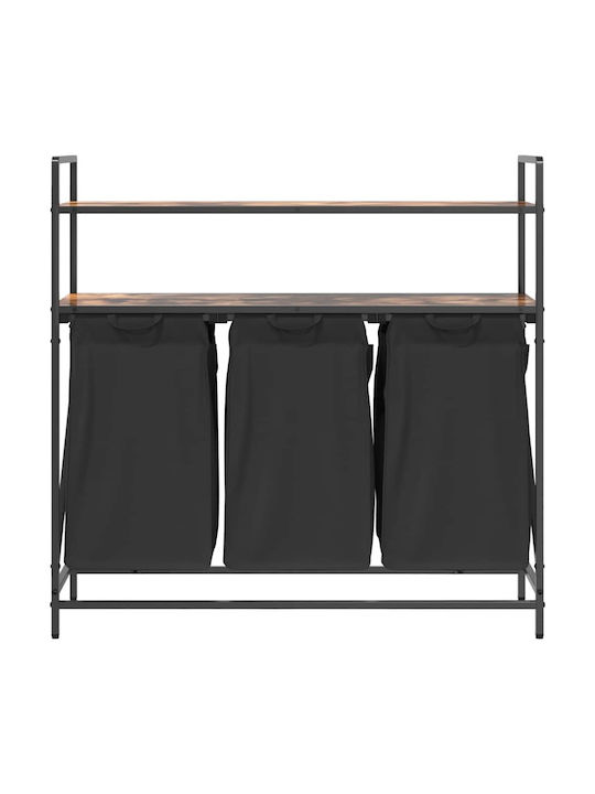 vidaXL Coș de Rufe Textil cu Capac Negru