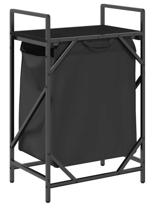 vidaXL Wooden Laundry Basket Black