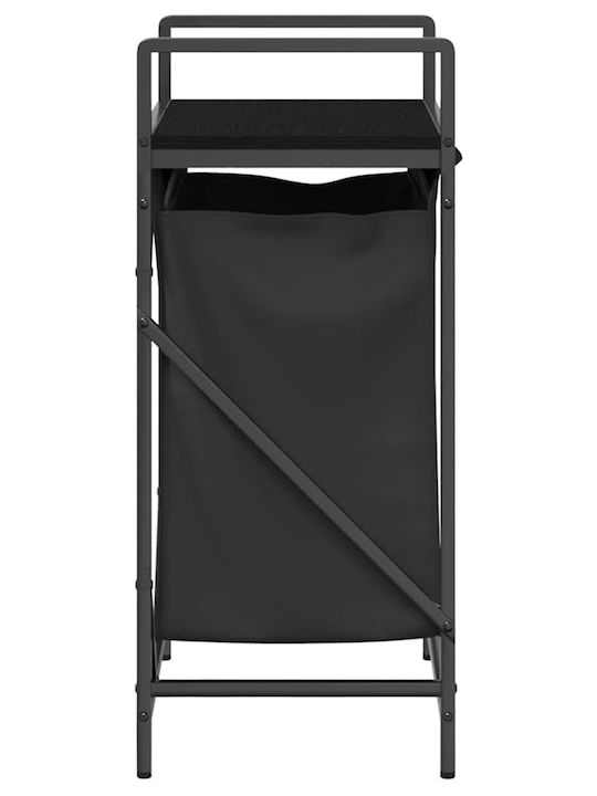 vidaXL Wooden Laundry Basket Black
