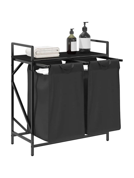 vidaXL Laundry Basket Fabric Black