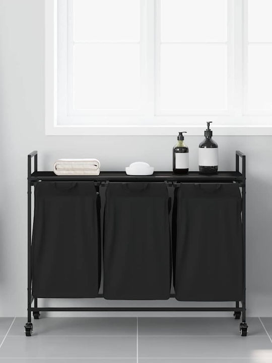 vidaXL Laundry Basket Fabric Black