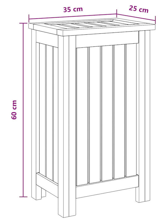 vidaXL Σετ Καλάθια Απλύτων Ξύλινα με Καπάκι 35x25x60cm Καφέ