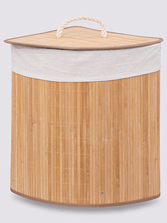 Atmosphera Καλάθι Απλύτων Bamboo 48lt με Καπάκι 37x37x50cm Μπεζ