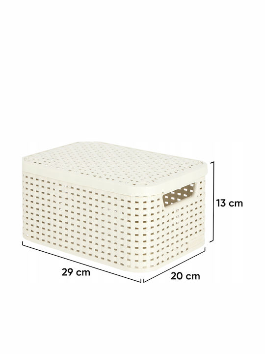 Box Lid Style S 29.1x19.8x14.2cm In Cream Color
