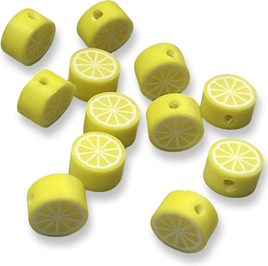 Beads Lemon Fimo 10x5mm Hole 1.5mm Quantity 50 Pieces 50 pcs