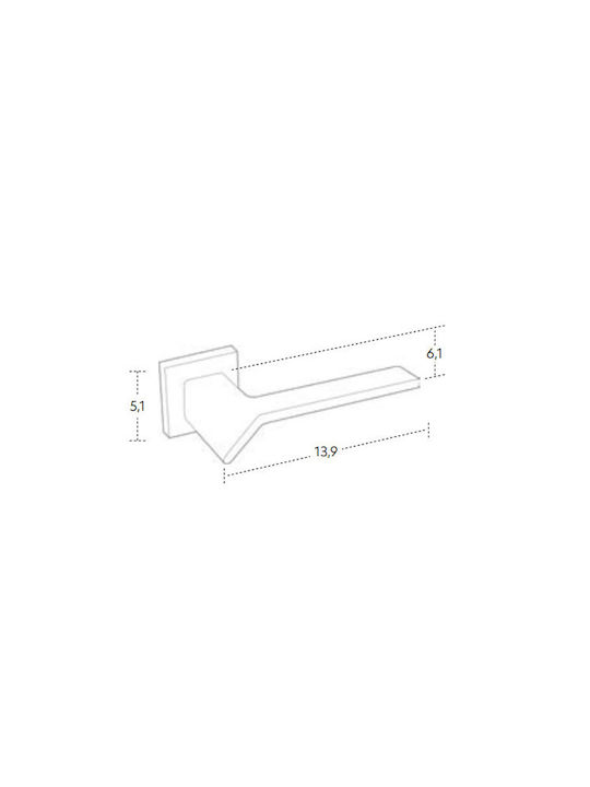 Door Handles Single or Pair Handle Rosette Roline K805 Zamak Gray Anthracite 51x139mm