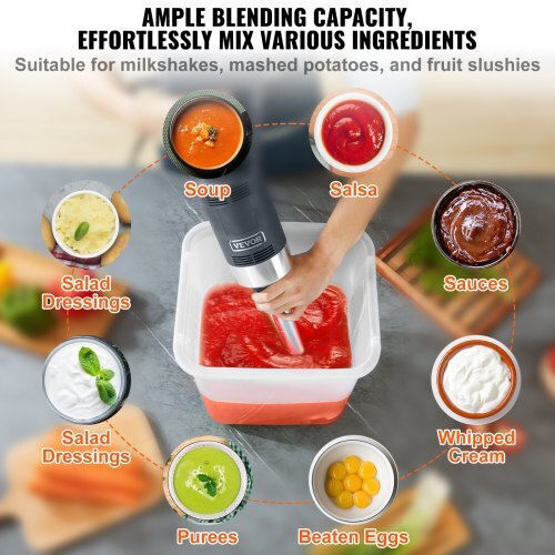 Vevor Blender De Mână Comercial Cu Putere 750W