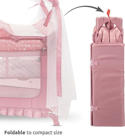 Lorelli Magic Sleep Laufstall 2 Ebenen mit Matratze Rosa