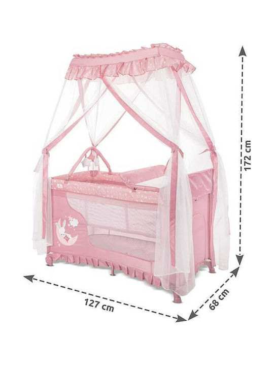 Lorelli Magic Sleep Laufstall 2 Ebenen mit Matratze Rosa