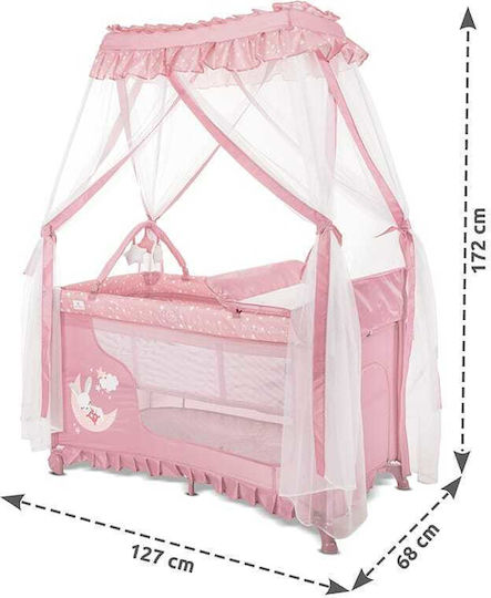 Lorelli Magic Sleep Laufstall 2 Ebenen mit Matratze Rosa