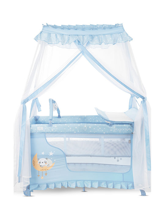 Lorelli Magic Sleep Παρκοκρέβατο 2 Επιπέδων με Στρώμα Μπλε