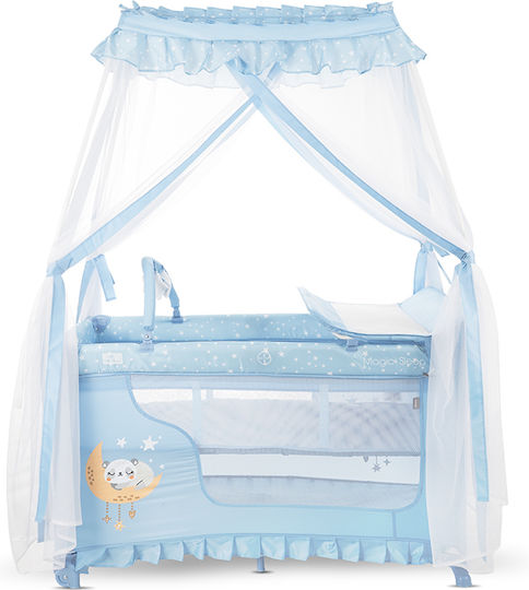 Lorelli Magic Sleep Baby Playpen 2 Levels with Mattress Blue 68x127cm