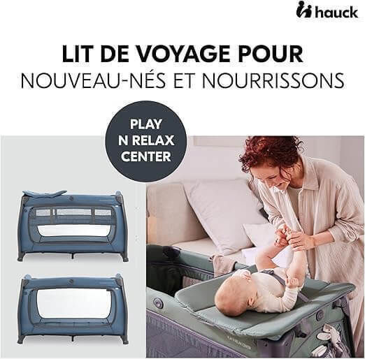 Hauck Play N Relax Center Παρκοκρέβατο με Στρώμα Μπλε