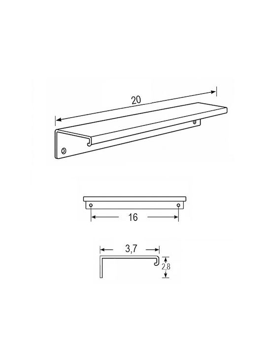 Λαβη Βιδωτη Finetto Art.1271 Αλουμινιου 243-1271#160#a 160μμ