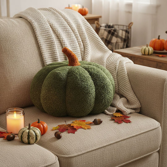 Pumpkin Μαξιλάρι Καναπέ Κολοκύθα 30εκ Λαδί
