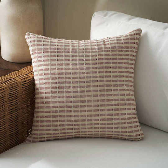 Gofis Home Dekorativer Kissenbezug Elysia aus 100% Baumwolle Dusty Rust 43x43cm