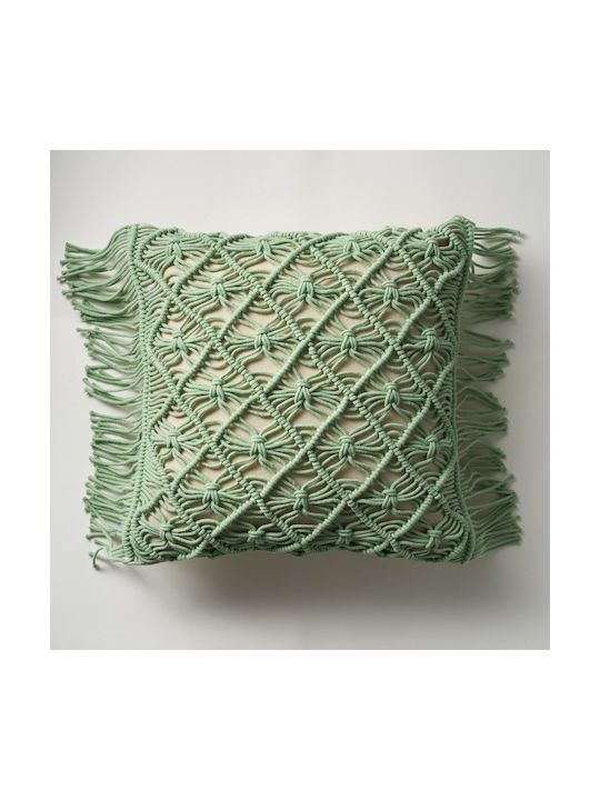 Gofis Home Decorative Pillow Case Fog Made of 100% Cotton Fog Green 43x43cm