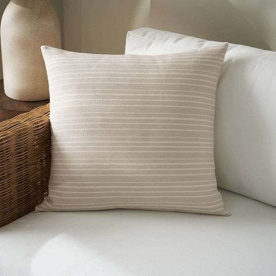 Gofis Home Nymeria Decorative Pillow Case 100% Cotton Beige 50x50cm