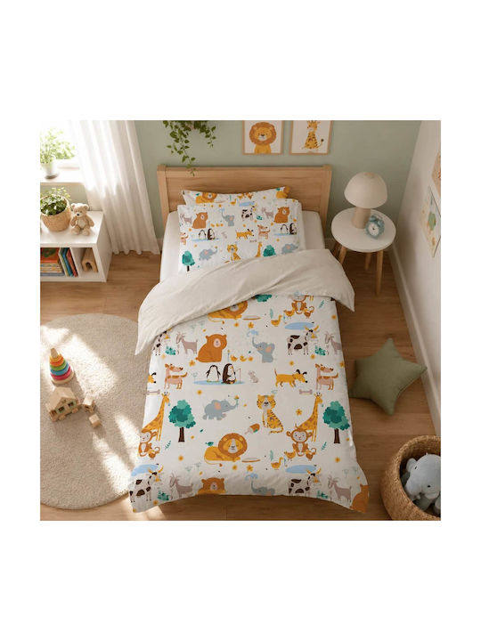 Astron Italy Set Single Sheets with Elastic Band Cotton Trucks Blue 105x200cm 2 Pieces