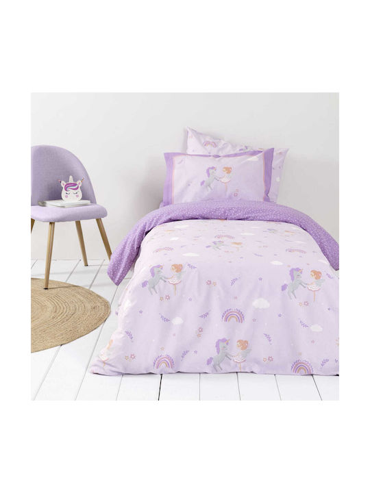 Nima Kids Sheets Set Single Cotton Lilac 170x255cm 3 Pieces
