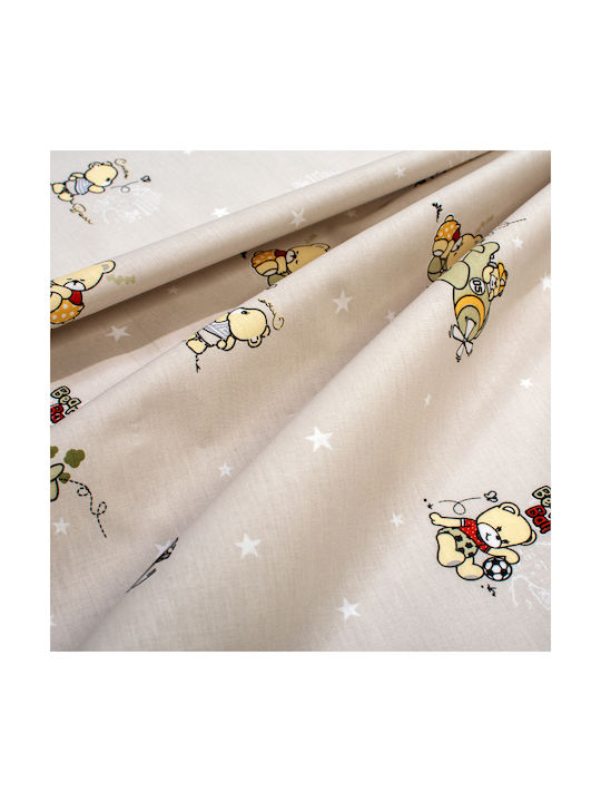 Dimcol Single Cotton Sheet Set Bear's Playtime 592 Beige 160x240cm 3pcs