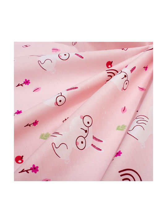 Dimcol Single Cotton Sheet Set Rabbit Garden 585 Pink 160x240cm 3pcs