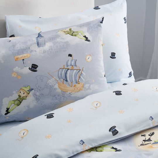 Vesta Home Σεντόνι Μονό Βαμβακερό Peter Blue 170x260cm