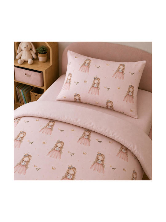 Astron Italy Single Cotton Sheets Set with Elastic Band Princess Princess 100x230cm 2 Pieces