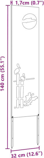 vidaXL Garden Decoration 32x1.7x140cm 876245