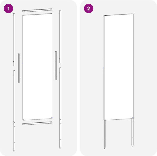 vidaXL Silver Garden Decoration made of Stainless Steel 32x1.7x140cm