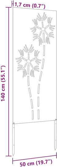 vidaXL Garden Decoration 50x1.7x140cm 876282