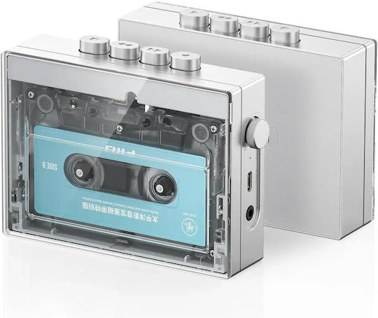 FiiO CP13 Transparent – Tragbarer Stereo-Kassettenspieler mit USB-DAC, JRC5532 Op-Amp, 13H Batterie, Aluminiumgehäuse