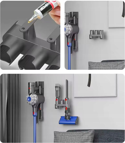 Стенна Поставка Dyson V7 V8 V10 V11 V15 Дюзи 3-местен Органайзер Комплект за Монтаж
