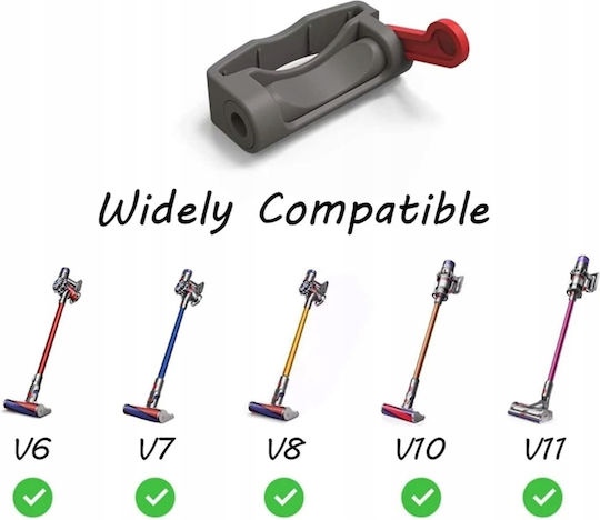Dyson Lockclip V7-v15 Червено-сиво – Заключващ Спусък за Прахосмукачки Dyson Съвместим с V7 V8 V10 V11 V15 Без Инструменти За Монтаж