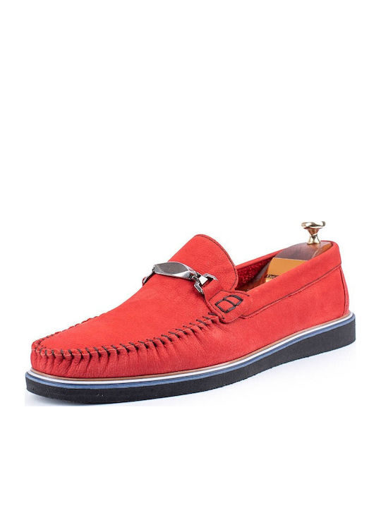 Leder Herren Mokassins in Roter Farbe
