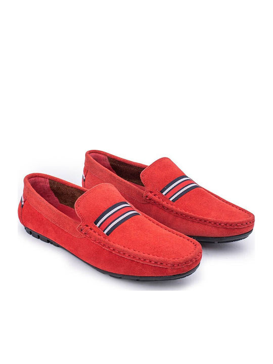Wildleder Herren Mokassins in Roter Farbe