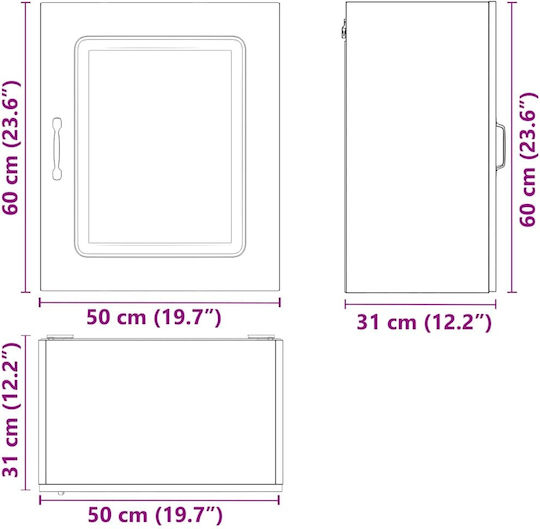 Dulap Suspendat Gri 50x31x60 cm