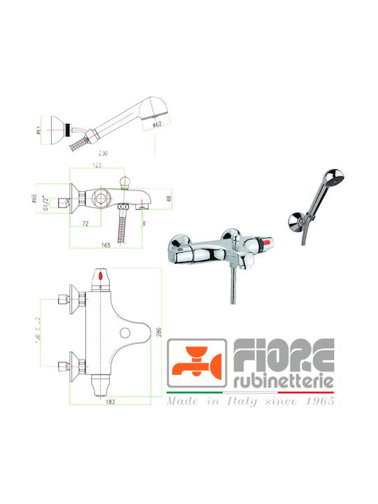Fiore Fiore Thermostatische Badewanne Mischungsarmatur Komplettes Set