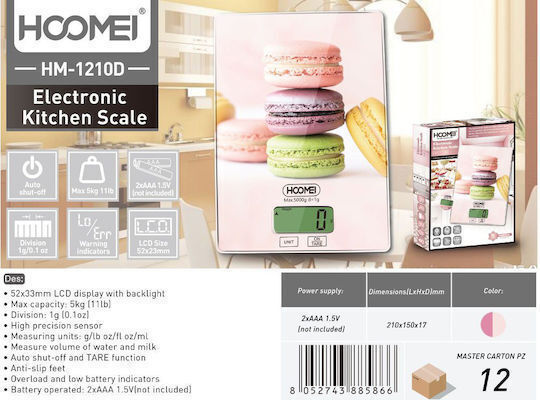 Hoomei Digital Kitchen Scale Multicolored