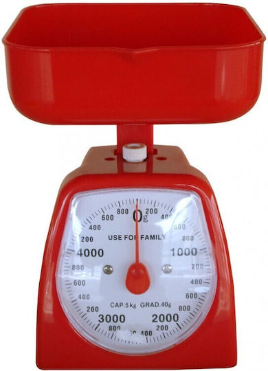 Viosarp Αναλογική Ζυγαριά Κουζίνας με Κάδο έως 5kg Red