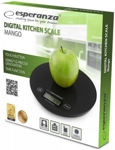 Esperanza Mango Ψηφιακή Ζυγαριά Κουζίνας έως 5kg Black