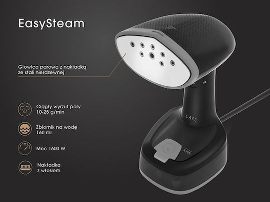 Lafe Garment Steamer Handheld 1600W with 160ml Tank Black