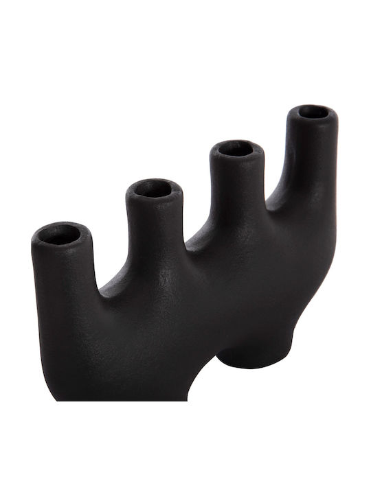 Decor ceramic de masă Fb94641.02 negru mat 21x6x13cm